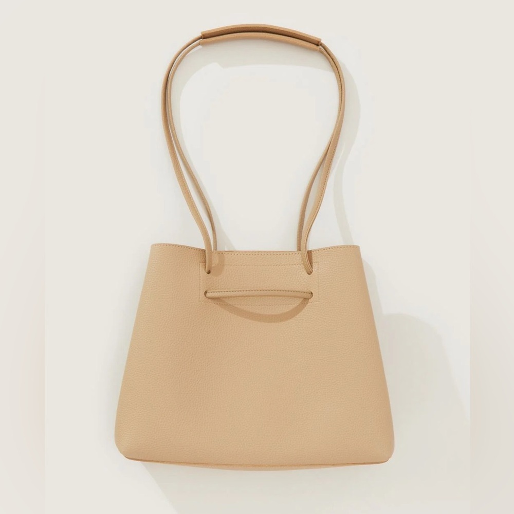Brand New 8 Other Reasons Vegan Leather Slouchy Tan Bucket Bag Purse